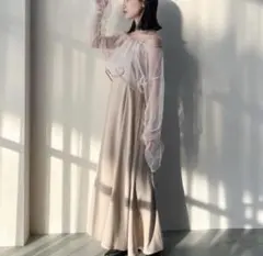 hinari チュールオケージョンドレスベージュ 2点セット
