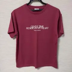 LOWRYS FARM ロゴプリントTシャツ ボルドー Fサイズのサムネイル