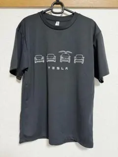 新品未使用　Tesla 車イラスト Tシャツ L 黒のサムネイル