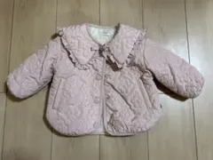おはなキルティング　アウター　ピンク キルティングジャケット 80