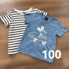 BABYDOLL ミッキー Tシャツ & H&M ボーダー Tシャツ