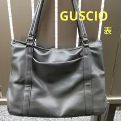 GUSCIO グッシオ ビジネスバッグ 濃グレー 大容量 ポケット多数 傷ありのサムネイル