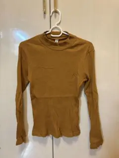 UNIQLO リブハイネックT イエロー