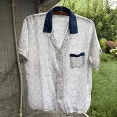 80s ビンテージ オープンカラーシャツ 半袖 幾何学模様 希少のサムネイル