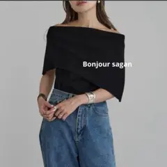 Bonjour sagan アシメケープデザインニット