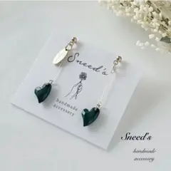 ▪ハート♡チャーム×メタルチャームピアス／イヤリング