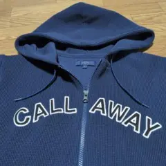 【美品】Callaway ワッフル生地フルジップパーカー　ネイビーМ