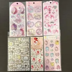 マイメロディ　シール　6枚セット　サンリオ　ウォーター　ストーン　マシュマロ