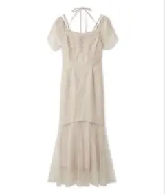 スナイデル snidel ギャザードレープレースドレス ピンクページュ