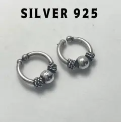 両耳リングピアス銀ヴィンテージシルバーアクセサリーSILVERギフトイヤーカフg