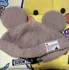 ディズニー　リゾート　ボア　キャップ　ベージュ