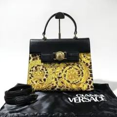 GIANNI VERSACE ジャンニヴェルサーチェ 太陽神 ハンドバッグ 総柄