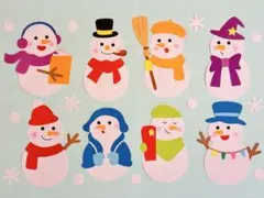 壁面飾り　12月　1月 2月　雪だるま　冬