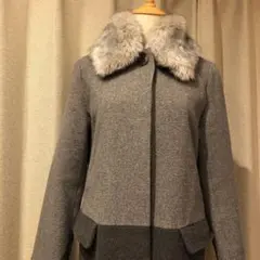 最終価格、限定お値下げタイムセール！　可愛いファー付バイカラーコート