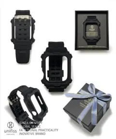 高級✨アップルウォッチ バンド 38/40 化粧箱付き ブラック プレゼント