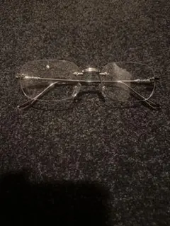 シルバーメタルフレーム 長方形メガネ