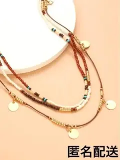 ロングネックレス◆エキゾチック◆ビーズネックレス◆アジアン◆民族調◆おしゃれ