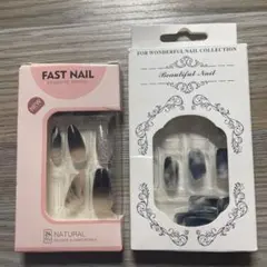 ネイルチップセット SHEIN ピンク 大理石 2点セット