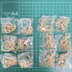 バッグチャーム パーツ 12個セット ハート 星 マットゴールド ハンドメイド