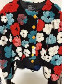 Meridian 花柄　ボアジャケット　ブルゾン