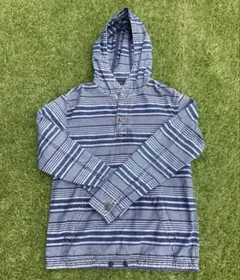 AMERICAN EAGLE ボーダーフルジップパーカー フード スウェット - メルカリ