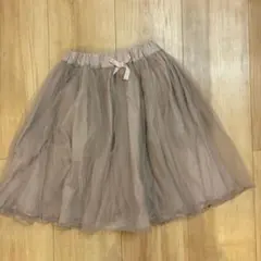 プティマイン　チュールスカート　130 グレージュ