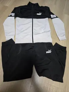 PUMA ジャージ上下セット 黒/白 160㎝