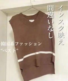 (ほぼ未使用)韓国系ブランド ブラウンニットベスト