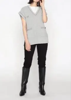 コムサ モデルズ 裏起毛パンツ　L 黒