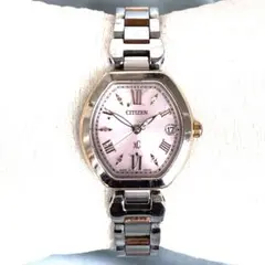 美品❣️xC クロスシーH058 ピンクフェイス トノー　電波ソーラー 稼働