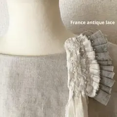 handmade France antique lace×コラージュブローチ