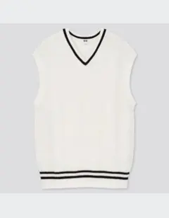 未使用 ユニクロ ☆ オーバーサイズVネックベスト オフホワイト S