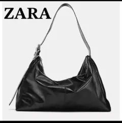 ZARA ZARA メタルアイレットマキシバケットバッグ ブラック