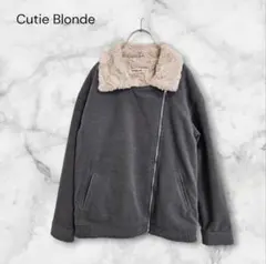 キューティーブロンド コーデュロイジャケット 内側フェイクファー L グレー