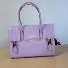 薄紫 ハンドバッグ 金属脚付き