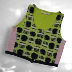 NORIKO ARAKI ノリコアラキ 総柄ニットベスト レトロ大きめ42（B3