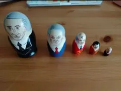 ロシア政治家 マトリョーシカ 5個セットヴィンテージ 小物 置物 ソ連