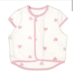 【ほぼ未使用】おやすみベストショート丈　ハート　80から90