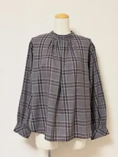 Hunch ハンチ チェック柄 長袖 ブラウス レディース トップス ゆったりのサムネイル