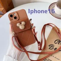 送料無料☆ミッキー☆スマホケース iPhone16 ディズニー 大人気 キャメル