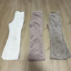 GU キッズ　ベロアフレアパンツ　3本セット　色違い