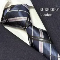 美品 バーバリーロンドン ネクタイ ノバチェック ハイブランド 高級 イギリス製