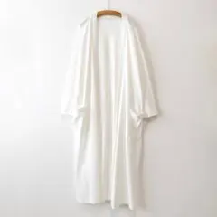 ロングカーディガン ルジャルダン ウヴェール 美品 Le Jardin Ouvert カットソーロングカーディガン 白 ロングカーディガン 白 レディース 7分袖