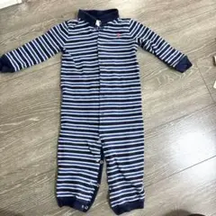 Ralph Lauren ネイビー ストライプロンパース 80