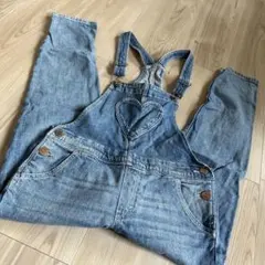 デニムオーバーオール ハートポケット付き