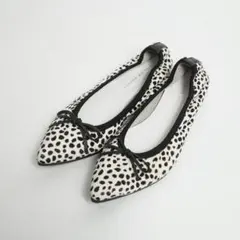 【新品未使用】アトリエブルージュ リボン フラットパンプス ダルメシアン 23㎝