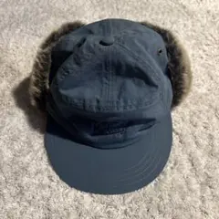 Keboz フライトキャップ 青 ファー付き