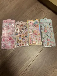 3Dぷにぷに おしりシール マシュマロ触感の立体キャラクターステッカー4枚