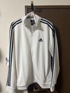 adidas ホワイト ストライプジャージ M