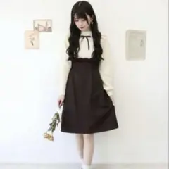 Fi.n.t サスペンダー付きハイウエストスカート